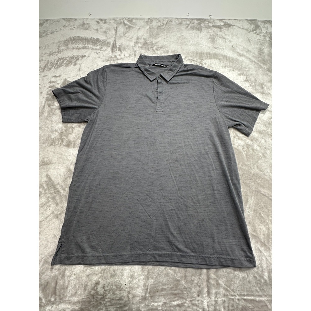 Travis Mathew Polo Shirt Men's Size XXL 2XL Gray Golf Performance Short Sleeve